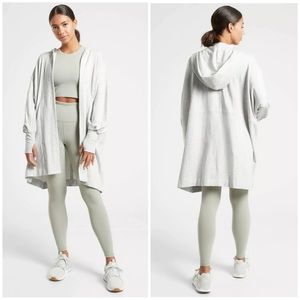 Athleta Mantra Wrap Open Front Hooded Soft Heavyweight Cardigan